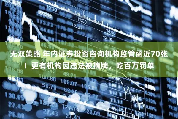 无双策略 年内证券投资咨询机构监管函近70张！更有机构因违法被摘牌，吃百万罚单